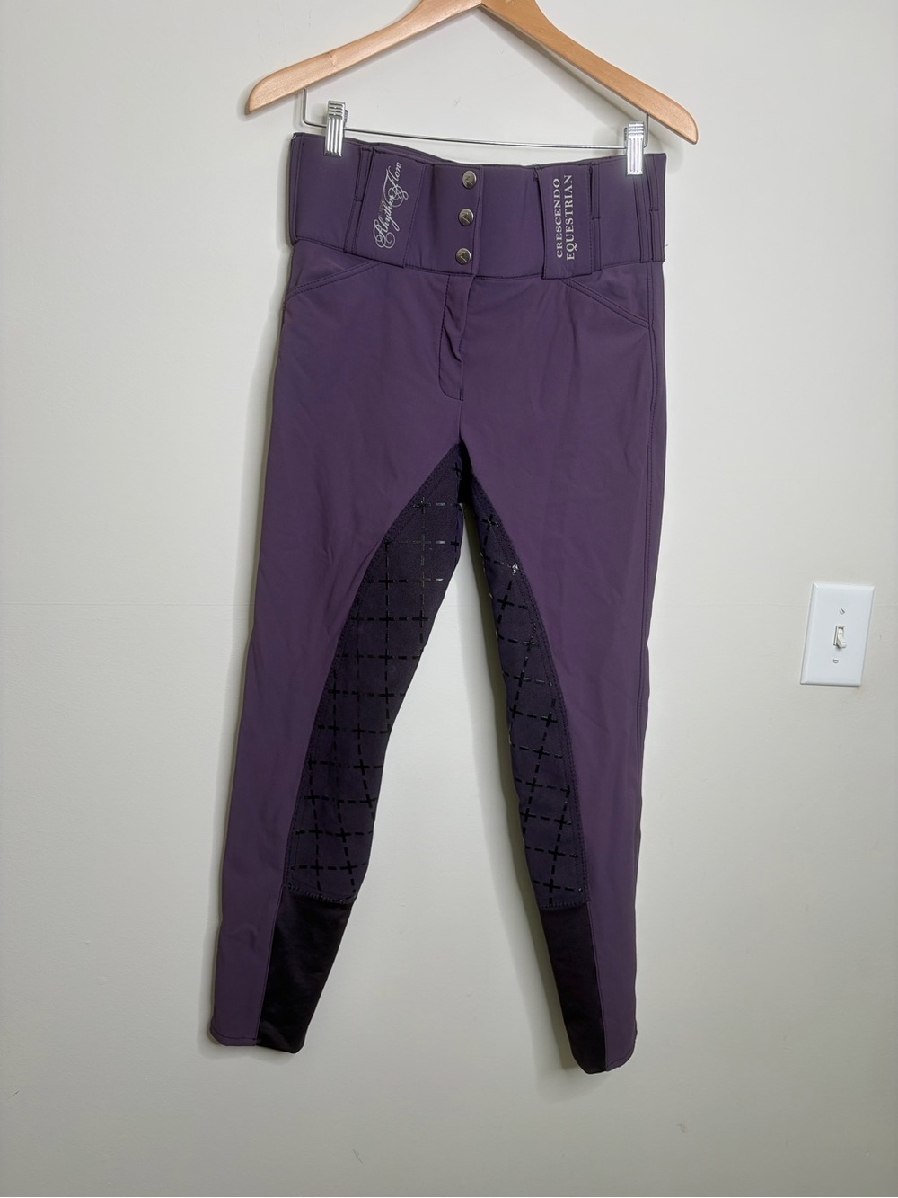 Horze equestrian purple full seat high waisted Breeches Riding Tights pants